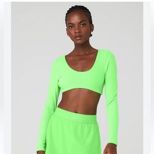 ALO Ribbed Defined Long Sleeve Bra